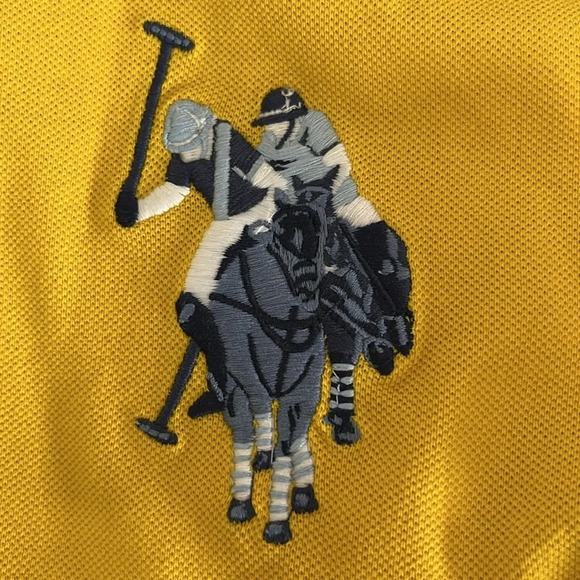 U.S. Polo Assn. Big Pony Logo Polo Shirt in Bright Yellow & Navy - NEW -Size XXL - Picture 7 of 12